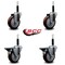 Service Caster 4'' Maroon Poly Wheel Swivel 3/4'' Expanding Stem Caster Set 2 Brakes, 4PK SCC-EX20S414-PPUB-MRN-2-PLB-2-34 - alternate 2